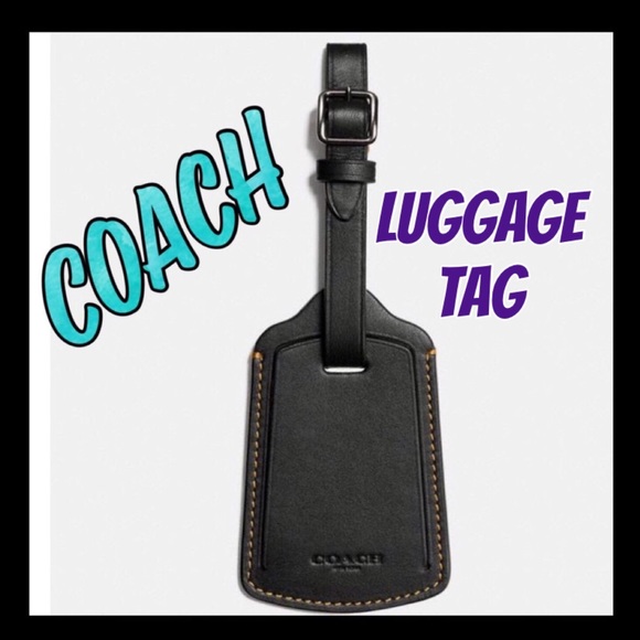 Coach Other - 🧳NWT🧳 AUTHENTIC COACH black leather luggage tag